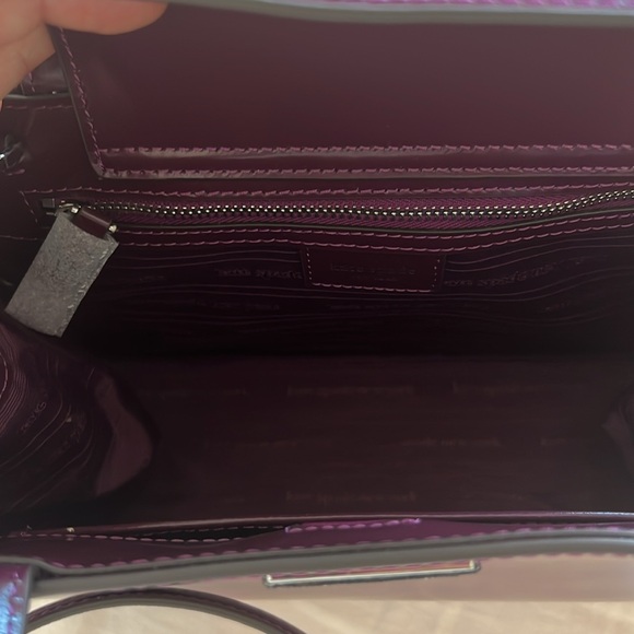 Kate spade top handle and cross body bag in burgundy color. Like new condition - Picture 3 of 7